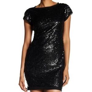Vince Camuto Black Sequin Cocktail Prom Party Dress Size 6